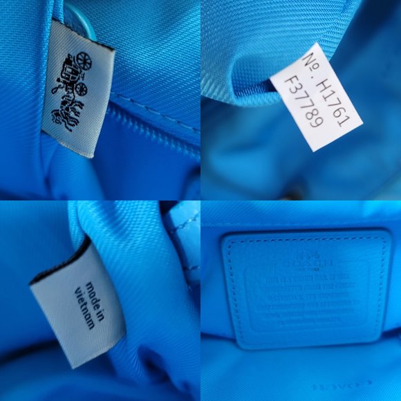 Coach Mini Turnlock Backpack White Leather With Colorblock Edge - Picture 8 of 13